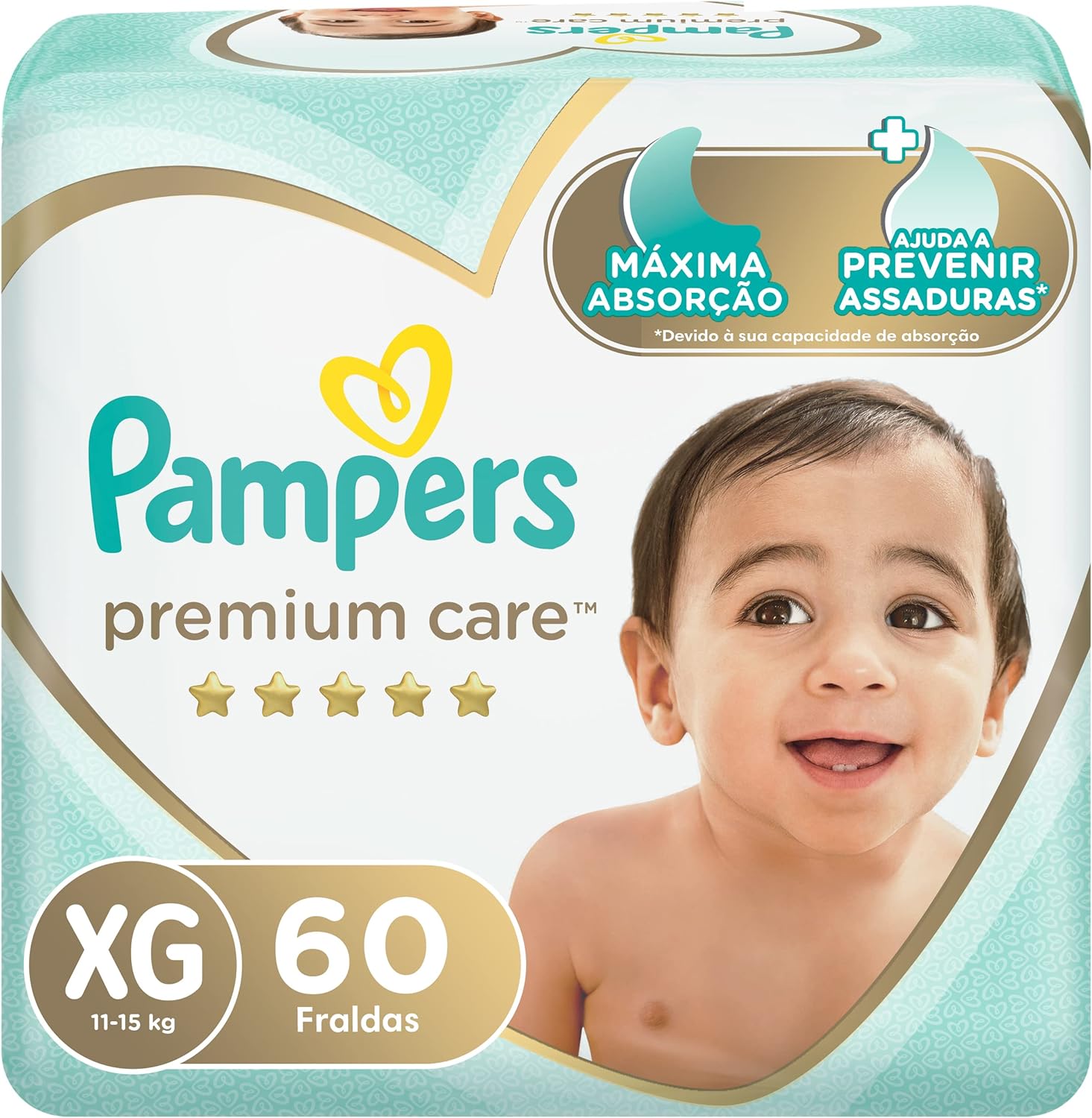 Fralda Descartável Pampers Premium Care – Tamanho XG, 120 Unidades