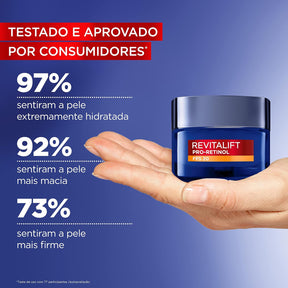 L'Oréal Paris Creme Facial Antirrugas Revitalift Pro Retinol Cuidado Diurno FPS20, 49g