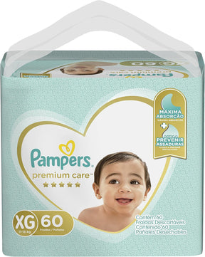 Fralda Descartável Pampers Premium Care – Tamanho XG, 120 Unidades