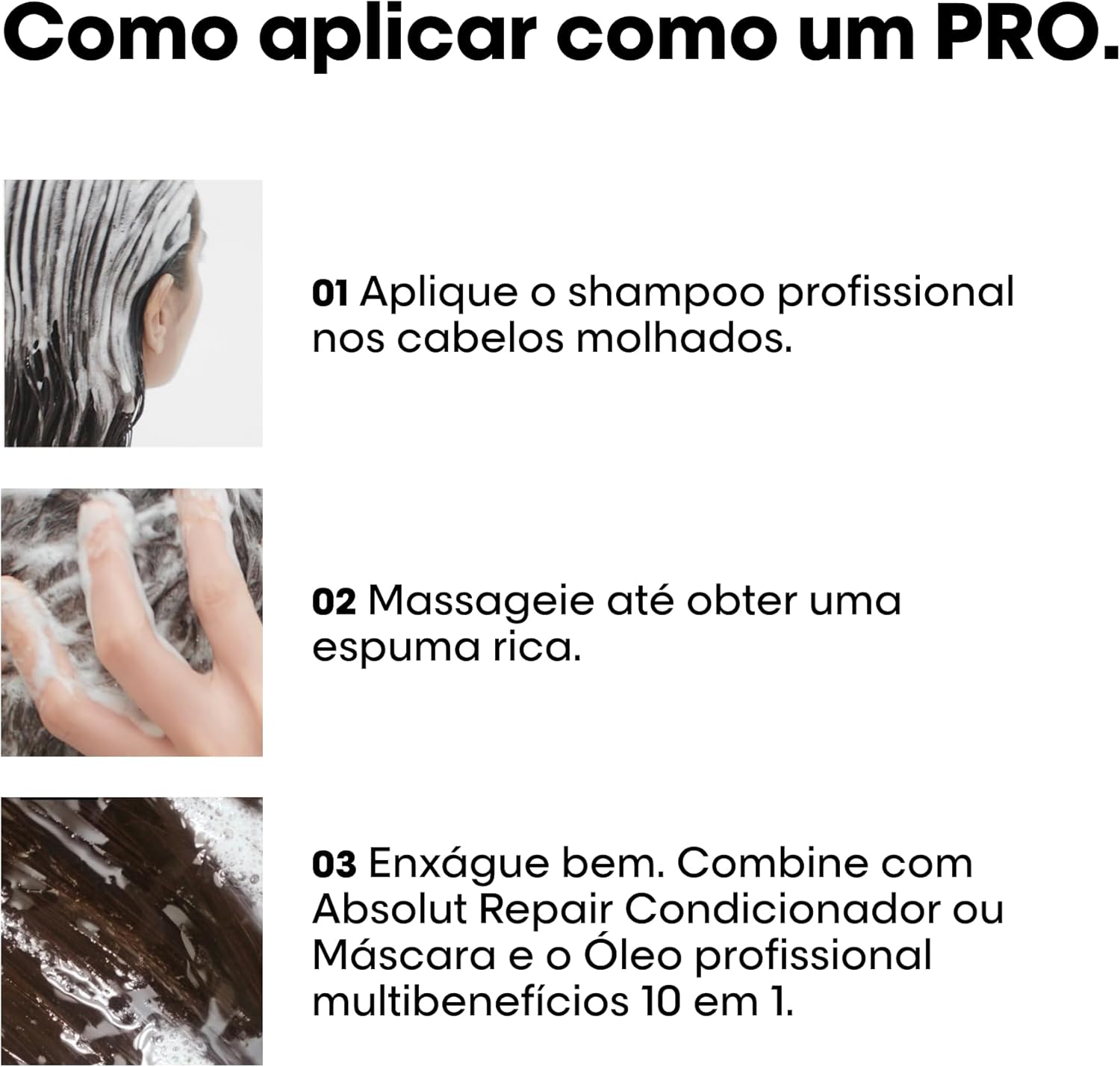L'Oréal Professionnel Absolut Repair, Shampoo Profissional com Proteína de Trigo e Ômega 9, Ação Reparadora para Cabelos Secos e Danificados, 750ml