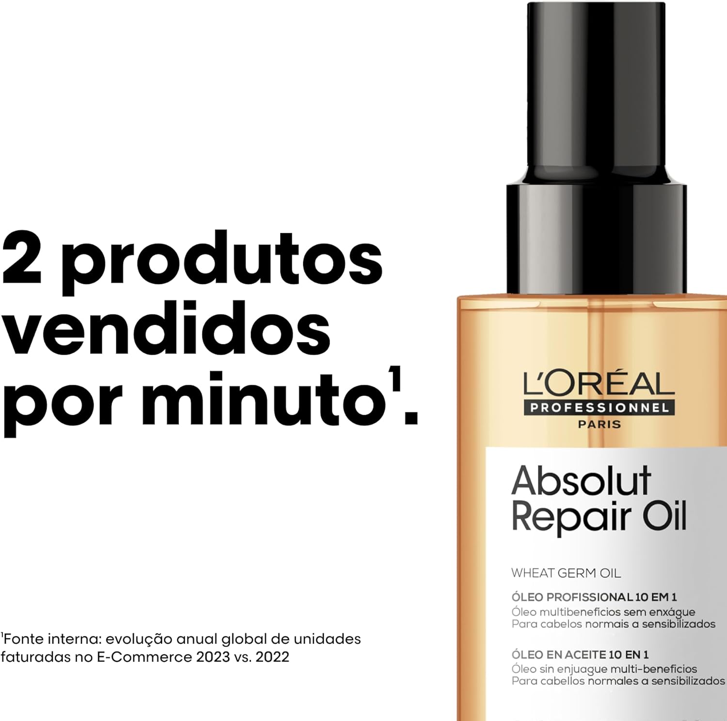 L'Oréal Professionnel Óleo 10 em 1 Absolut Repair | Multi-benefícios para cabelos secos e danificados | Repara e Promove Brilho | Com Gold Quinoa e Proteínas