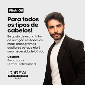 L'Oréal Professionnel Condicionador NutriOil para nutrição e brilho, enriquecido com óleo de coco, com textura leve e para todos os tipos de cabelo, 200ml