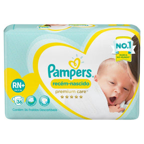 Fralda Pampers Premium Care RN+ 36 Unidades